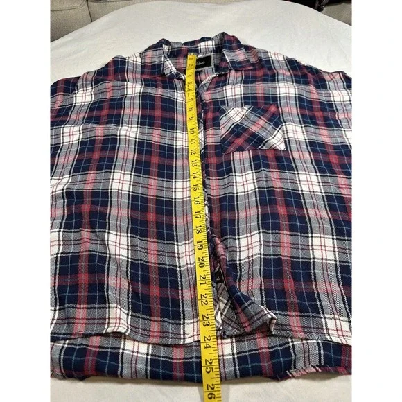 Rails Women’s Red Blue Plaid Slouch Style Button Shirt Size Small - Picture 7 of 8